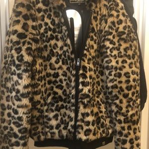 Leopard furry jacket